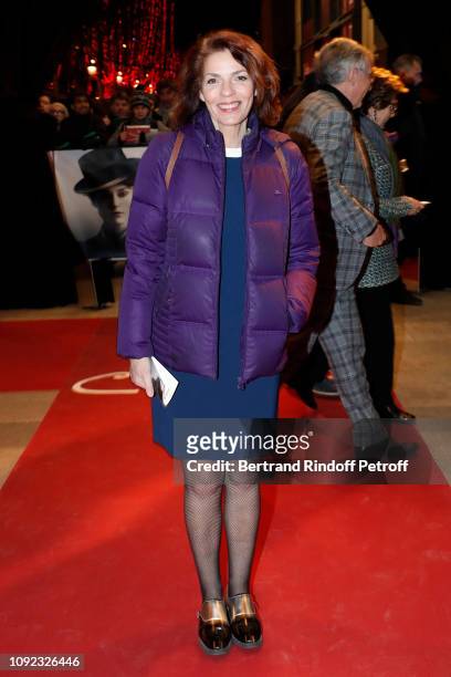 Actress Elizabeth Bourgine attends the "Colette" Paris Premiere at Cinema Gaumont Marignan on January 10, 2019 in Paris, France.