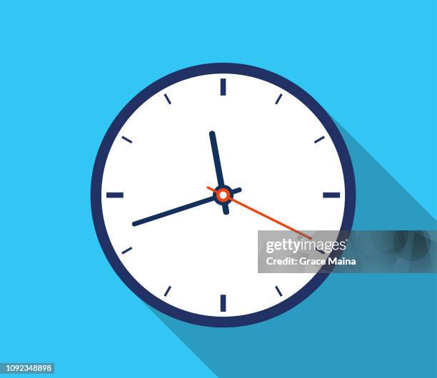 clock face showing time - second hand tools stock illustrations