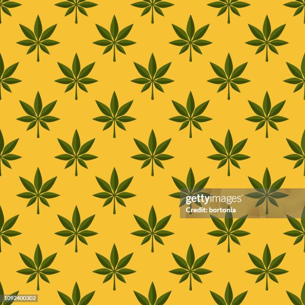 marijuana seamless pattern - cannabis leaf background stock illustrations