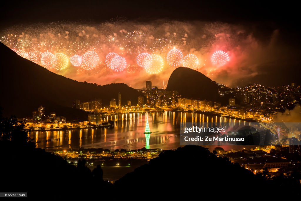 Fireworks in copacabana