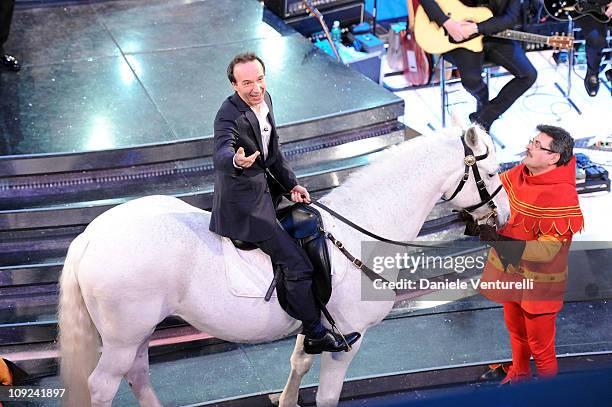 Roberto Benigni attends the 61th Sanremo Song Festival at the Ariston Theatre on February 17, 2011 in San Remo, Italy.