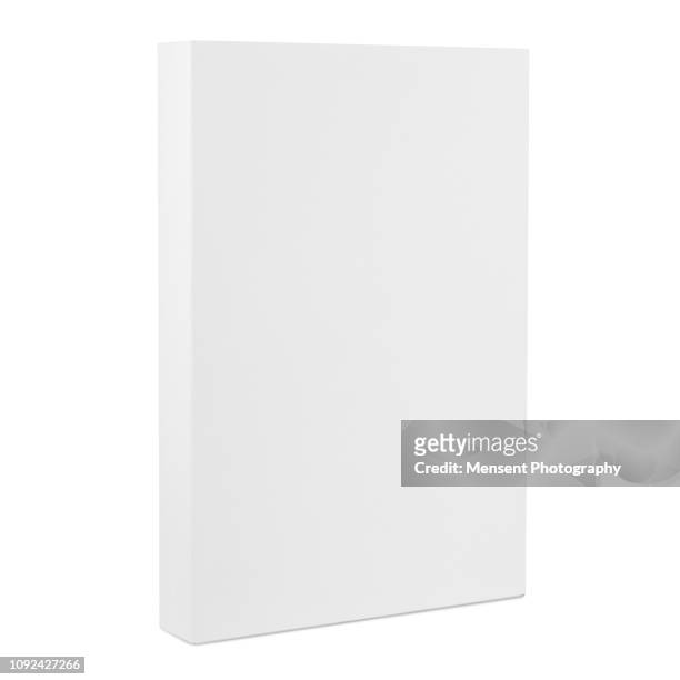 blank white box template isolated over white background - blank packaging stock-fotos und bilder
