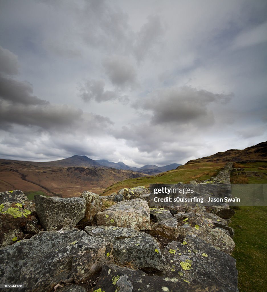 Scafell Pike from Hardknott Roman Fort