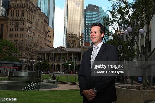 Swimmer Kieren Perkins attends a photo call regarding his appointment to the 2012 Australian Olympic Team at PO Square on February 18, 2011 in...