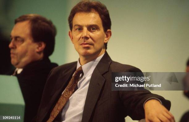 John Prescott and Tony Blair at the Labour Party Conference, Blackpool, 1994.