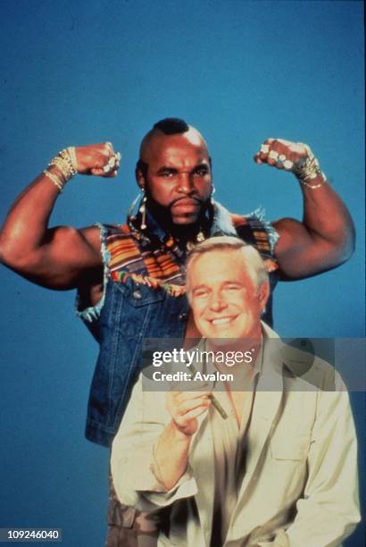 Mr T and Front: GEORGE PEPPARD American Actors Stars of the TV series 'The A-Team'.