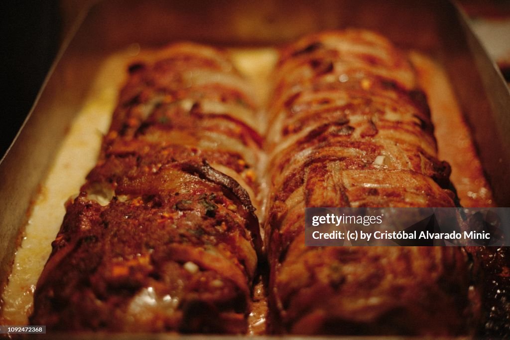 Rolled Meat Cooked For Christmas