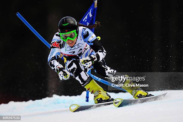 Macarena Simari Birkner of Argentina skis in the Women's Giant Slalom during the Alpine FIS Ski World Championships on the Kandahar course on...