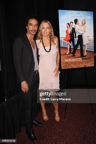 Carlos Leon and Elika Portnoy attend the Miami screening of Immigration Tango at AMC Sunset Place on February 17, 2011 in Miami, Florida.