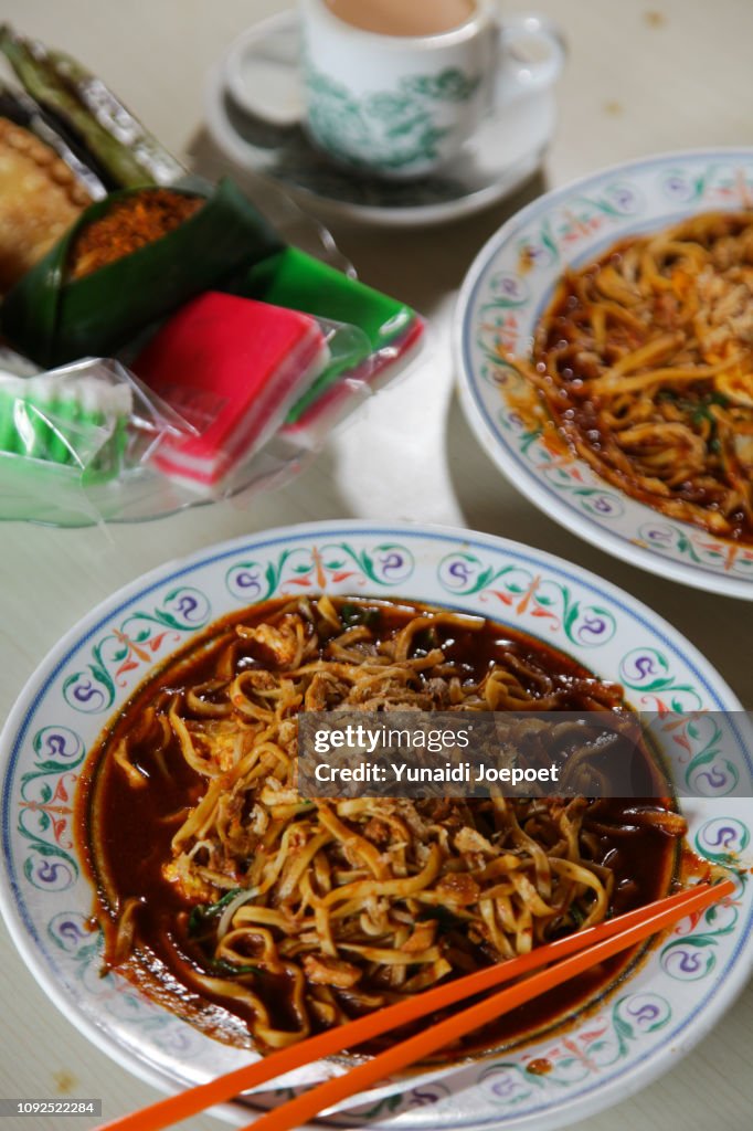 Mie Tarempa, Teh Tarik, and Typical Malay Traditional Snacks di Riau Islands, Indonesia