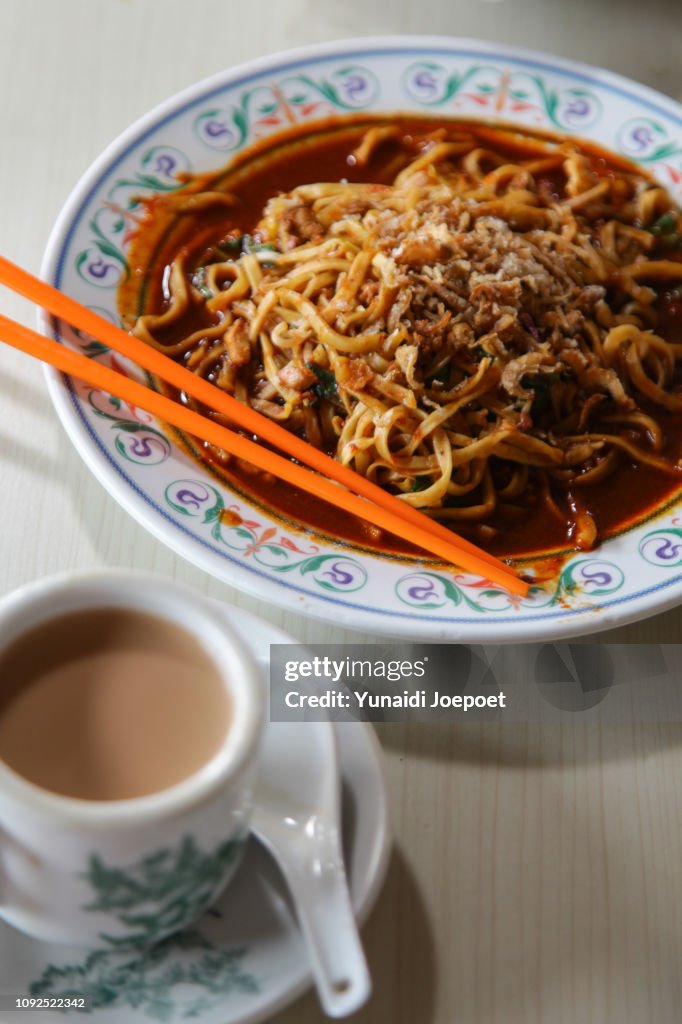 Mie Tarempa, Teh Tarik, and Typical Malay Traditional Snacks di Riau Islands, Indonesia