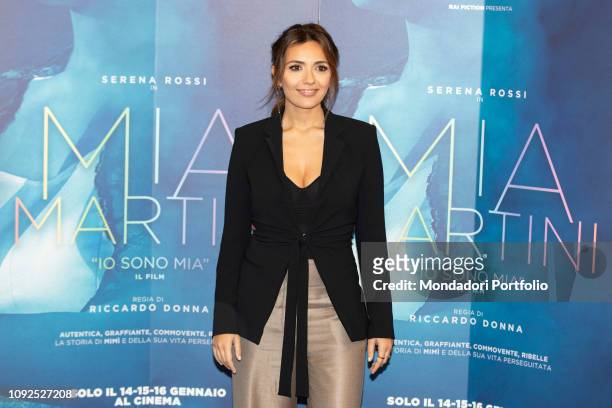 Italian actress Serena Rossi at the press conference for the presentation of the film Io sono Mia, dedicated to Mia Martini. Milan, January 10th, 2019