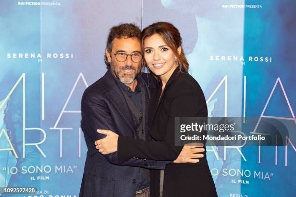 Italian director Riccardo Donna and italian actress Serena Rossi at the press conference for the presentation of the film Io sono Mia, dedicated to...