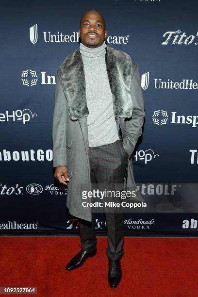 Adrian Peterson attends The Thuzio Party During Super Bowl Weekend at SweetWater Brewery on February 1, 2019 in Atlanta, Georgia.