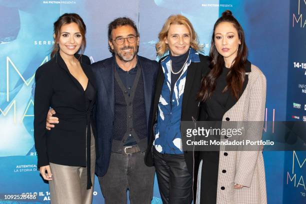 Serena Rossi, Riccardo Donna, Monica Rametta and Dajana Roncio at the press conference for the presentation of the film Io sono Mia, dedicated to Mia...