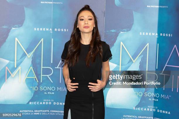 Italian actress Dajana Roncione at the press conference for the presentation of the film Io sono Mia, dedicated to Mia Martini. Milan, January 10th,...