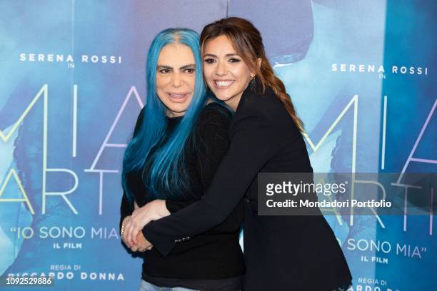 Italian singer-songwriter Loredana Bertè and italian actress Serena Rossi at the press conference for the presentation of the film Io sono Mia,...