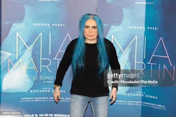 Italian singer-songwriter Loredana Bertè at the press conference for the presentation of the film Io sono Mia, dedicated to Mia Martini. Milan,...