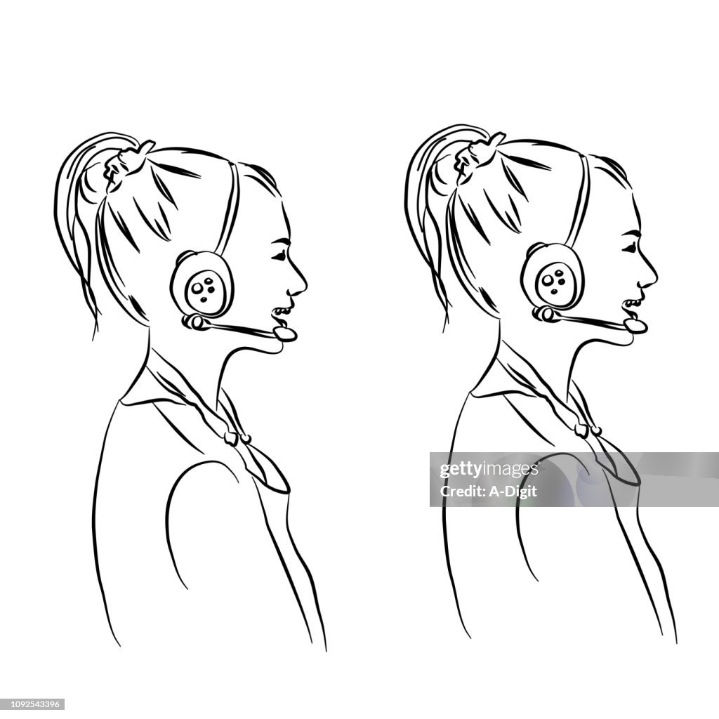 Headset Fast Food Worker