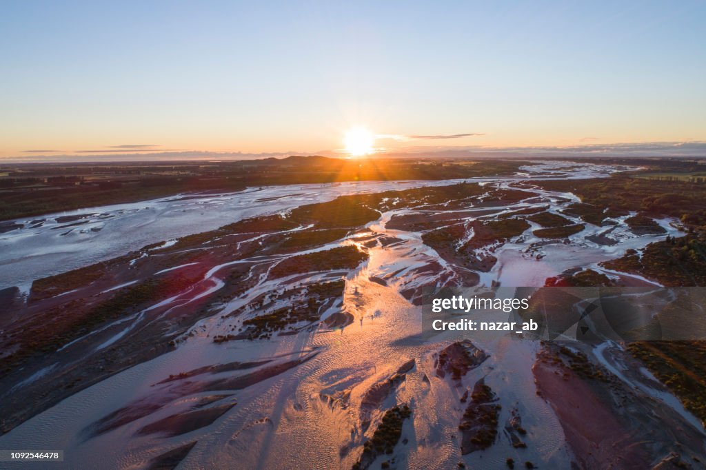 Leito do Rio rio Waimakariri.