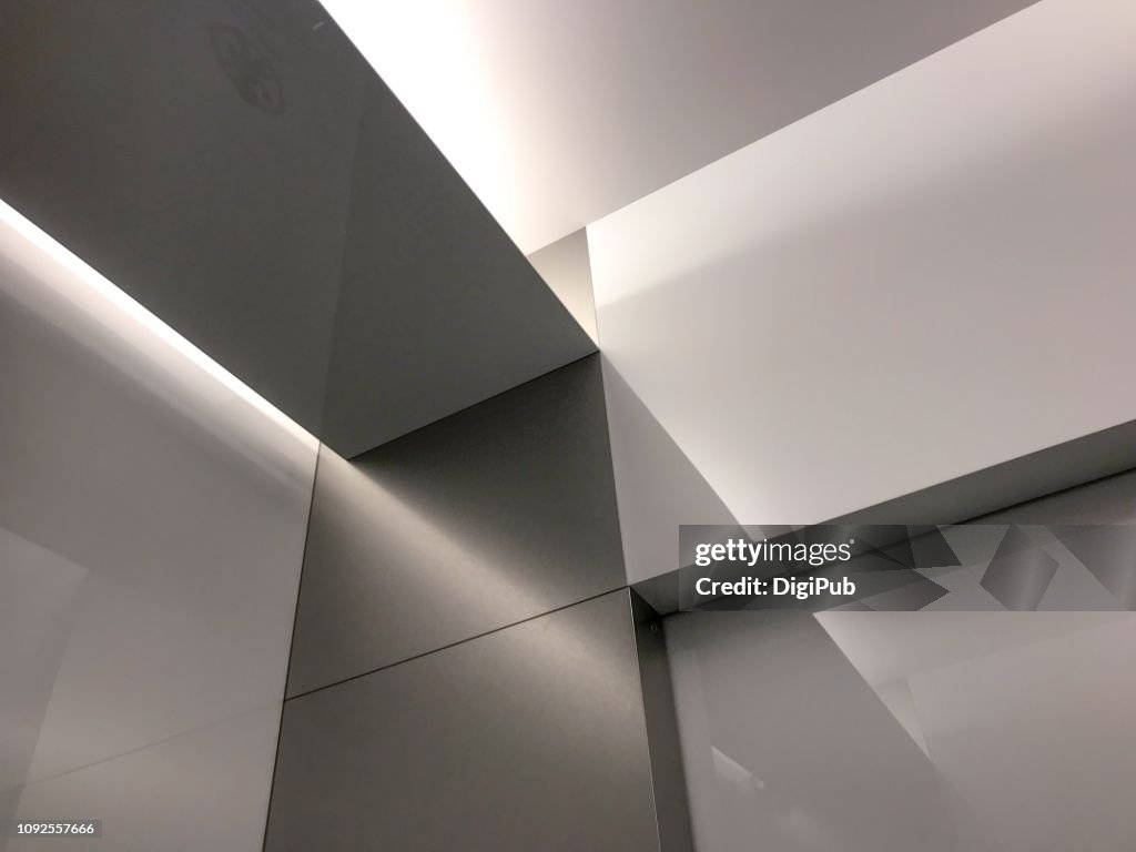 Low angle view of elevator interior