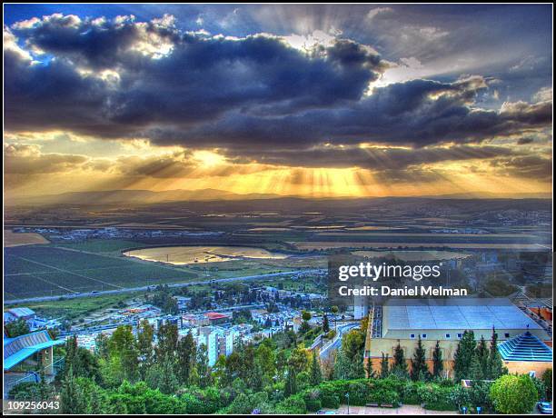 sunrise - hdr - haifa stock-fotos und bilder