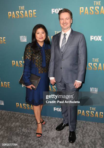 Screenwriter Matt Reeves and his Wife Melinda Wang attend FOX's "The Passage" premiere party at The Broad Stage on January 10, 2019 in Santa Monica,...