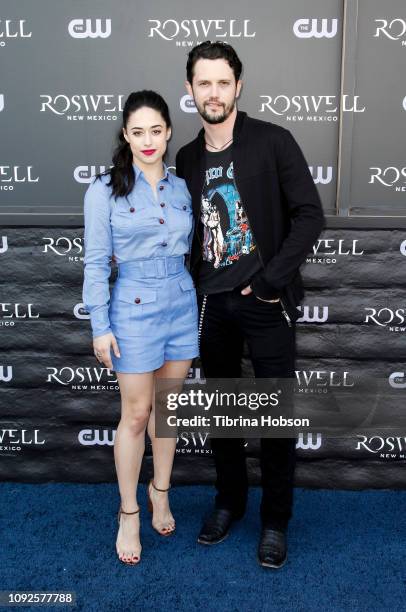 Jeanine Mason and Nathan Dean Parsons attends the launch of 'Roswell, New Mexico' at The CW’s Crashdown on Sunset Experience on January 10, 2019 in...