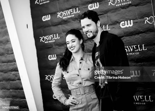 Jeanine Mason and Nathan Dean Parsons attends the launch of 'Roswell, New Mexico' at The CW’s Crashdown on Sunset Experience on January 10, 2019 in...