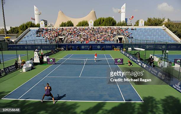 General view of Court 2 where the quarter-final match between Caroline Wozniacki of Denmark and Shahar Peer of Israel was played during day five of...