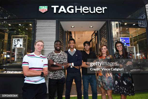 Dennis Shapovalov of Canada, Frances Tiafoe of United States, Félix Auger Aliassime of Canada, Chung Hyeon of South Korea, Ana Bogdan of Romania and...