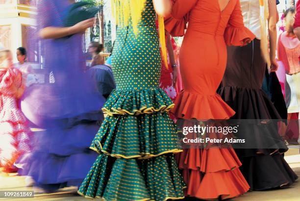 traditional spanish dress, andalucia, spain - flamenco imagens e fotografias de stock