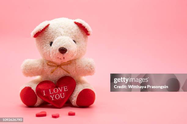 valentines and teddy bear - image - happy valentines day stock pictures, royalty-free photos & images