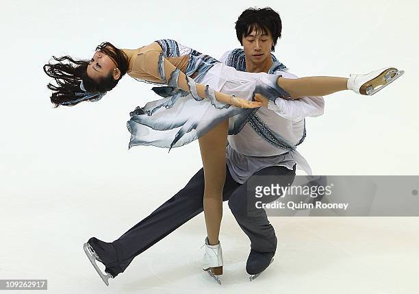 Xiaoyang Yu and Chen Wang of China skate in the Ice Dance Free Dance during day two of the Four Continents Figure Skating Championships at Taipei...