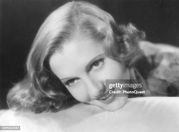 Portrait of actress Jean Arthur , taken during World War II.