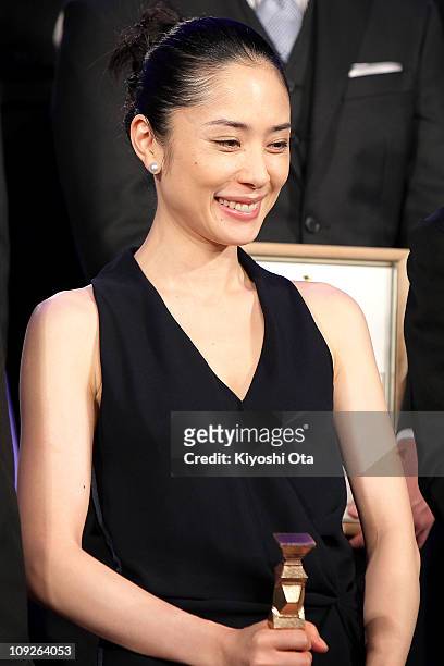 Actress Eri Fukatsu attends the 34th Japan Academy Awards at Grand Prince Hotel New Takanawa on February 18, 2011 in Tokyo, Japan.