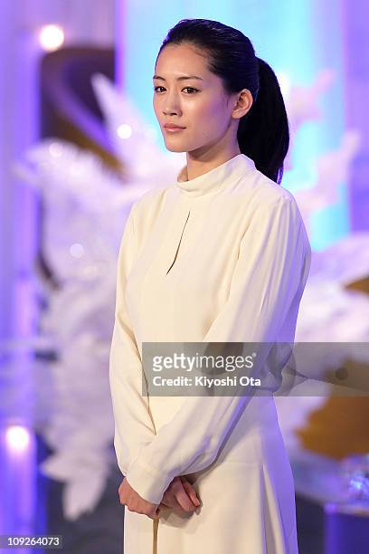 Actress Haruka Ayase attends the 34th Japan Academy Awards at Grand Prince Hotel New Takanawa on February 18, 2011 in Tokyo, Japan.