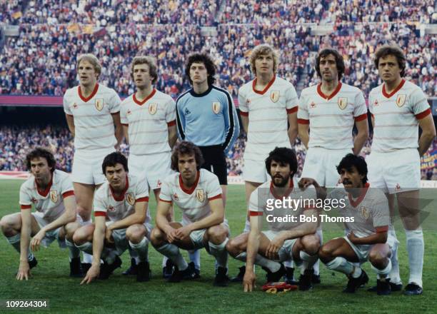 The Standard Liege team before their European Cup Winners' Cup final match against Barcelona at the Camp Nou in Barcelona, Spain, 12th May 1982....