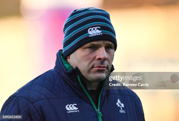 Dublin , Ireland - 1 February 2019; Ireland scrum coach Mike Ross ahead of the Women's Six Nations Rugby Championship match between Ireland and...