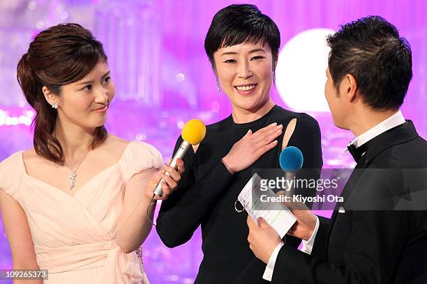 Actress Shinobu Terajima attends the 34th Japan Academy Awards at Grand Prince Hotel New Takanawa on February 18, 2011 in Tokyo, Japan.