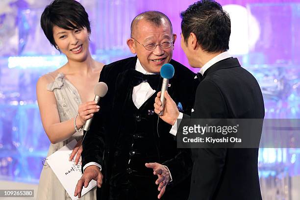 Actor and Rakugo performer Tsurube Shofukutei attends the 34th Japan Academy Awards at Grand Prince Hotel New Takanawa on February 18, 2011 in Tokyo,...