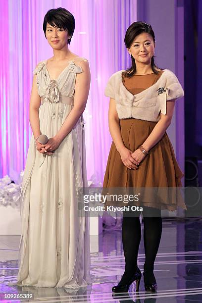 Actresses Takako Matsu and Hiroko Yakushimaru attend the 34th Japan Academy Awards at Grand Prince Hotel New Takanawa on February 18, 2011 in Tokyo,...