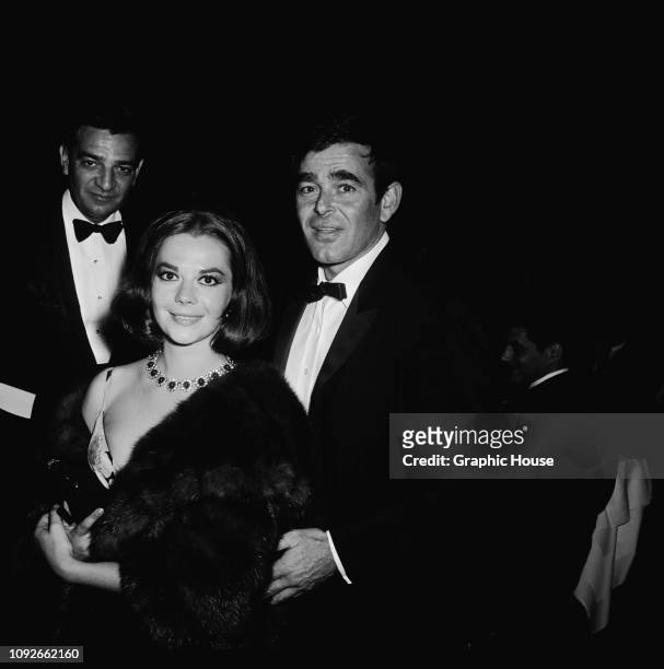 American actors Natalie Wood and Stuart Whitman attend singer Tony Bennett's opening night at the Cocoanut Grove nightclub in Los Angeles,...