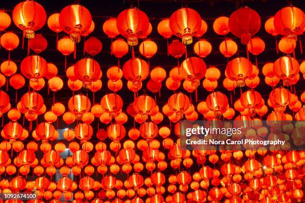 red chinese lanterns - lantern festival stock pictures, royalty-free photos & images