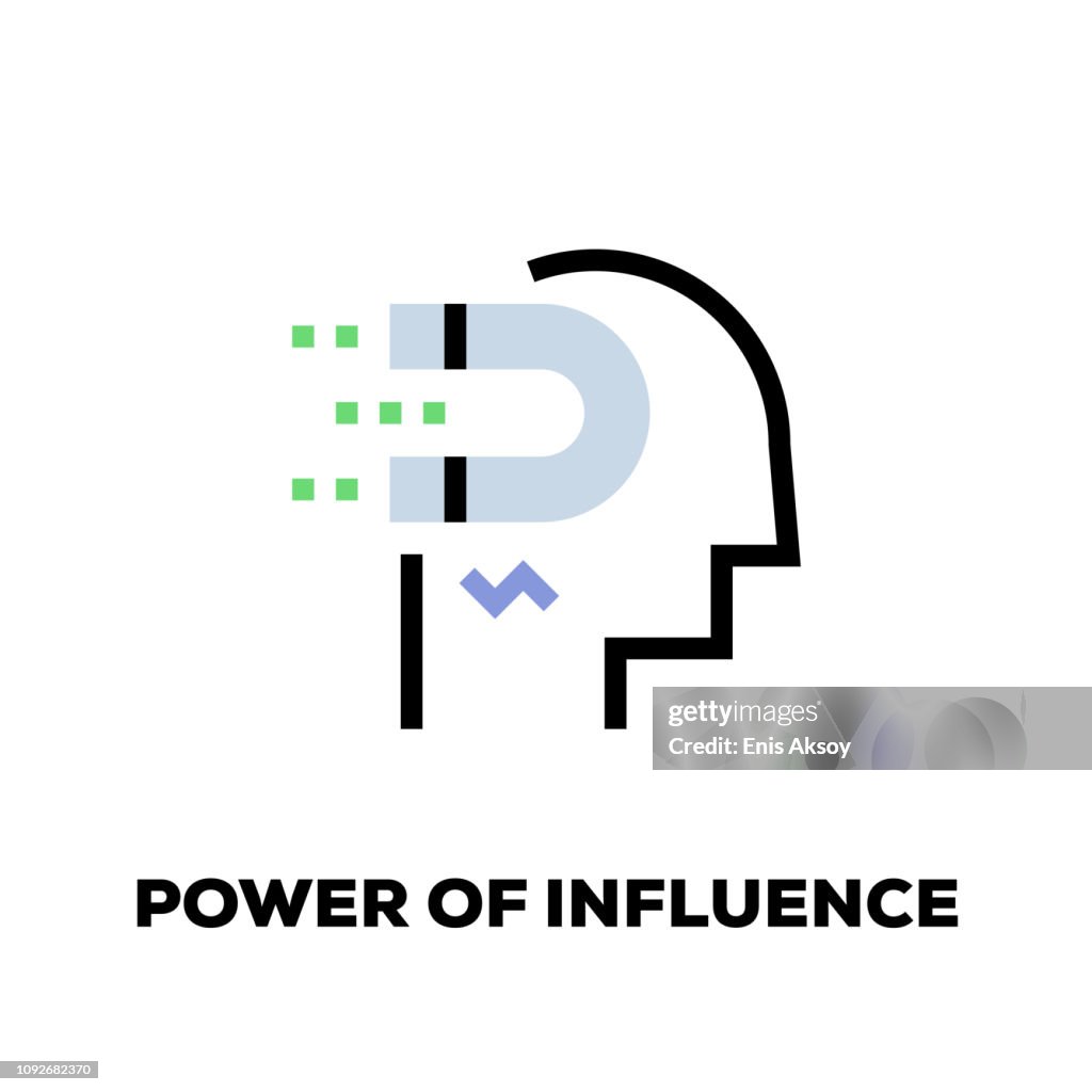 Poder do ícone da linha de influência