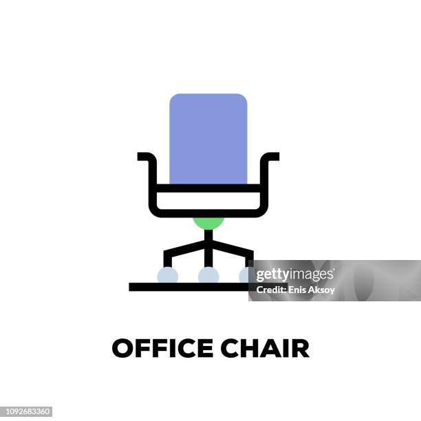 office chair line icon - adjustable icon stock illustrations