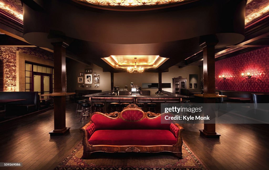 Luxurious sofa in bar