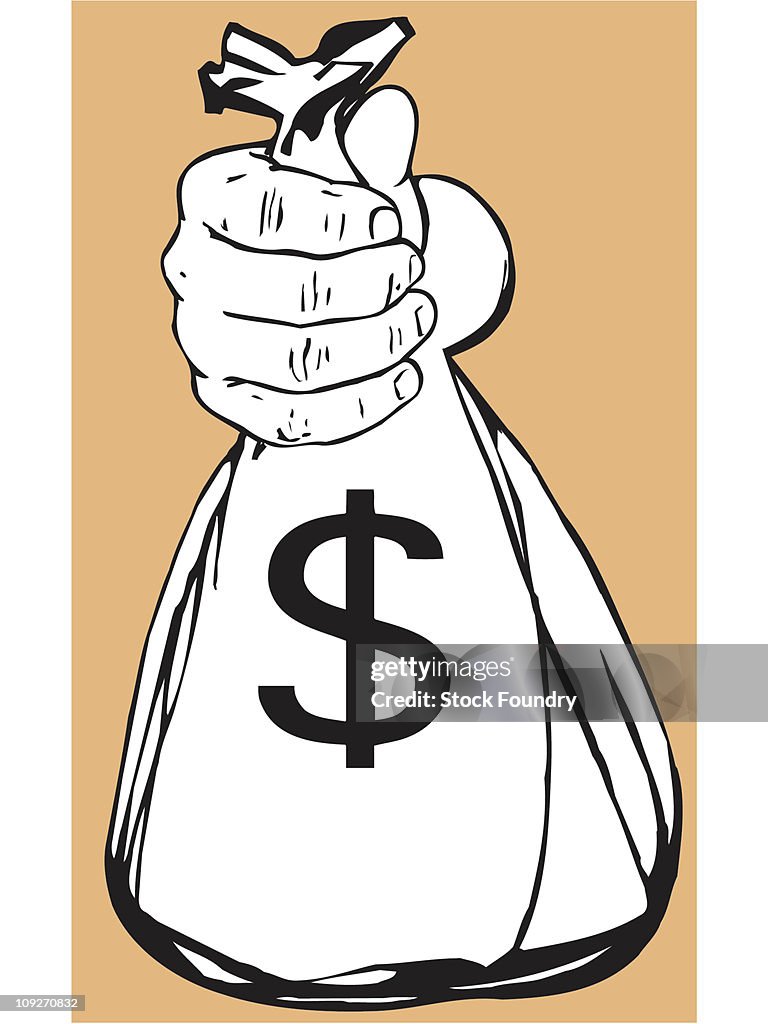 Hand Holding Money Bag
