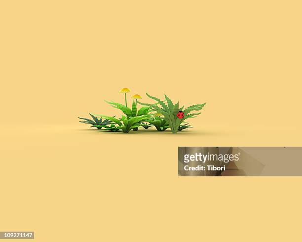 ilustraciones, imágenes clip art, dibujos animados e iconos de stock de a 3d style image of flowers - mariquita