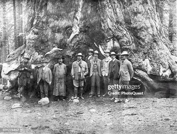 President Theodore Roosevelt and conservationist John Muir in Yosemite Valley, California, 1903.